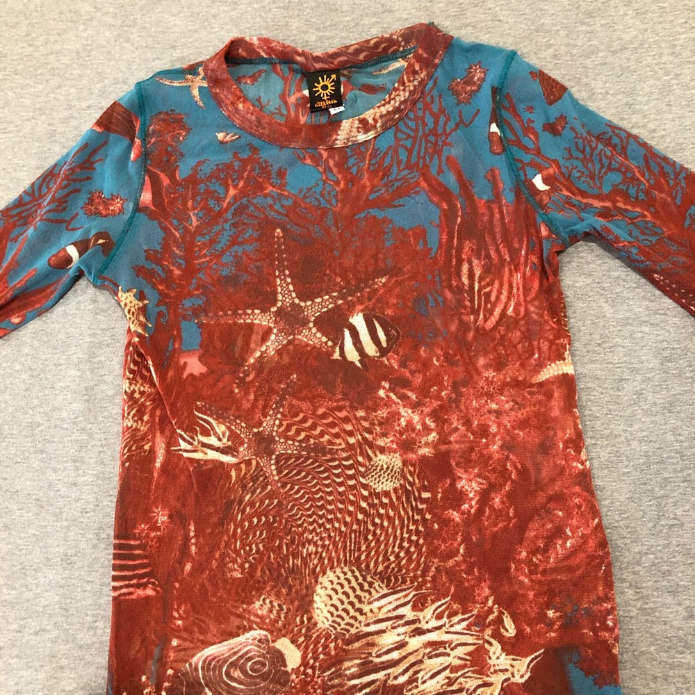 Jean Paul Gaultier vintage long sleeve mesh top